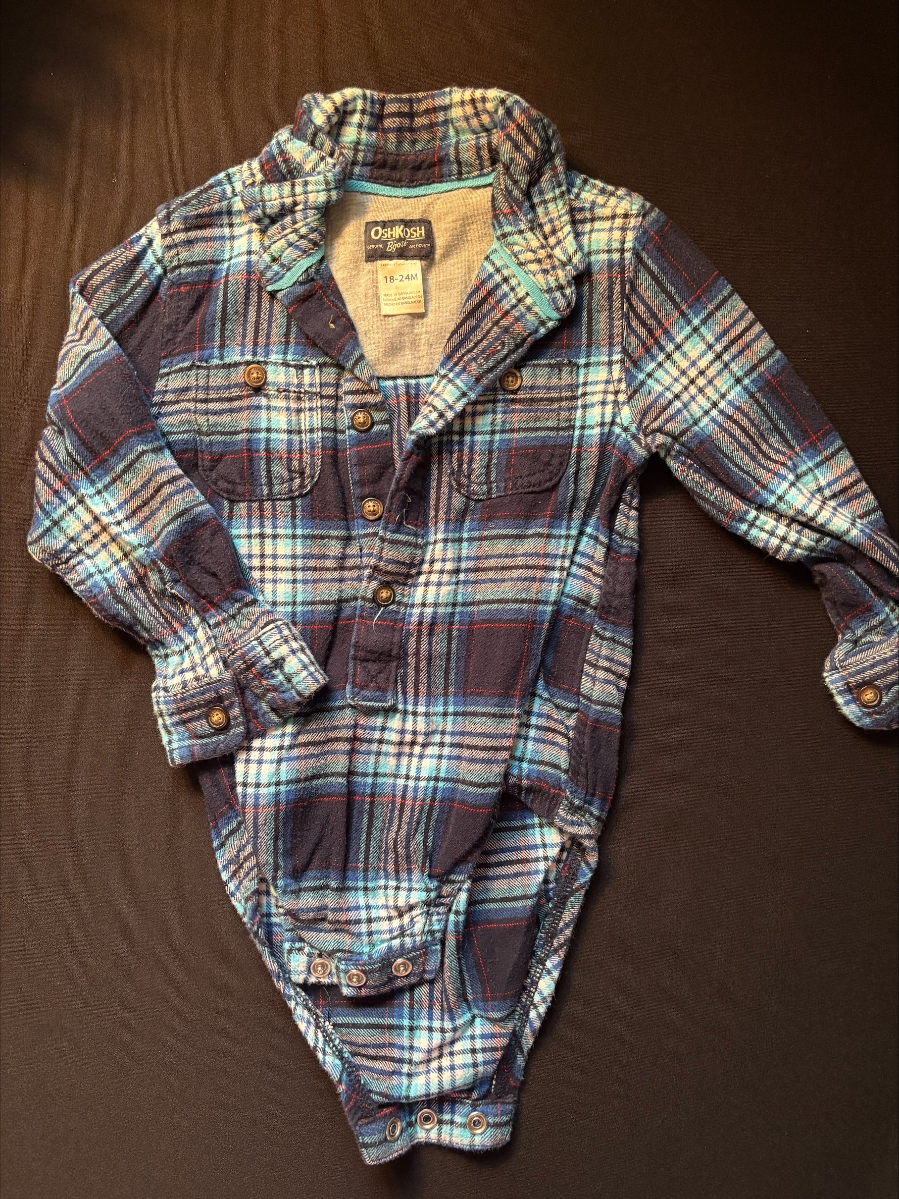 Cache couche chemise, 18-24 mois, OSHKOSH (703-17)