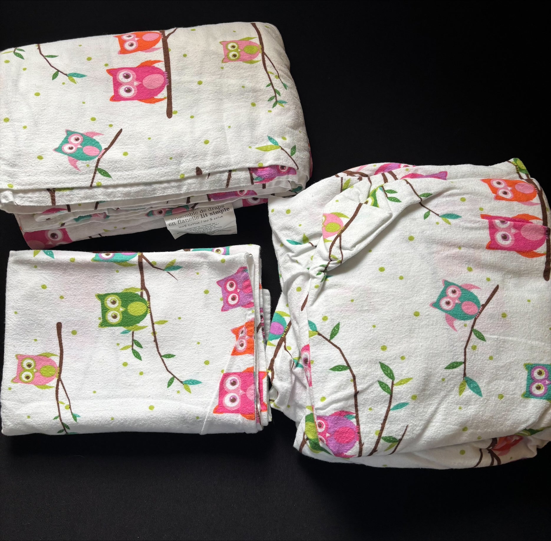 Ensemble de drap en flanelle, 3 pièces. Lit simple (253-7)