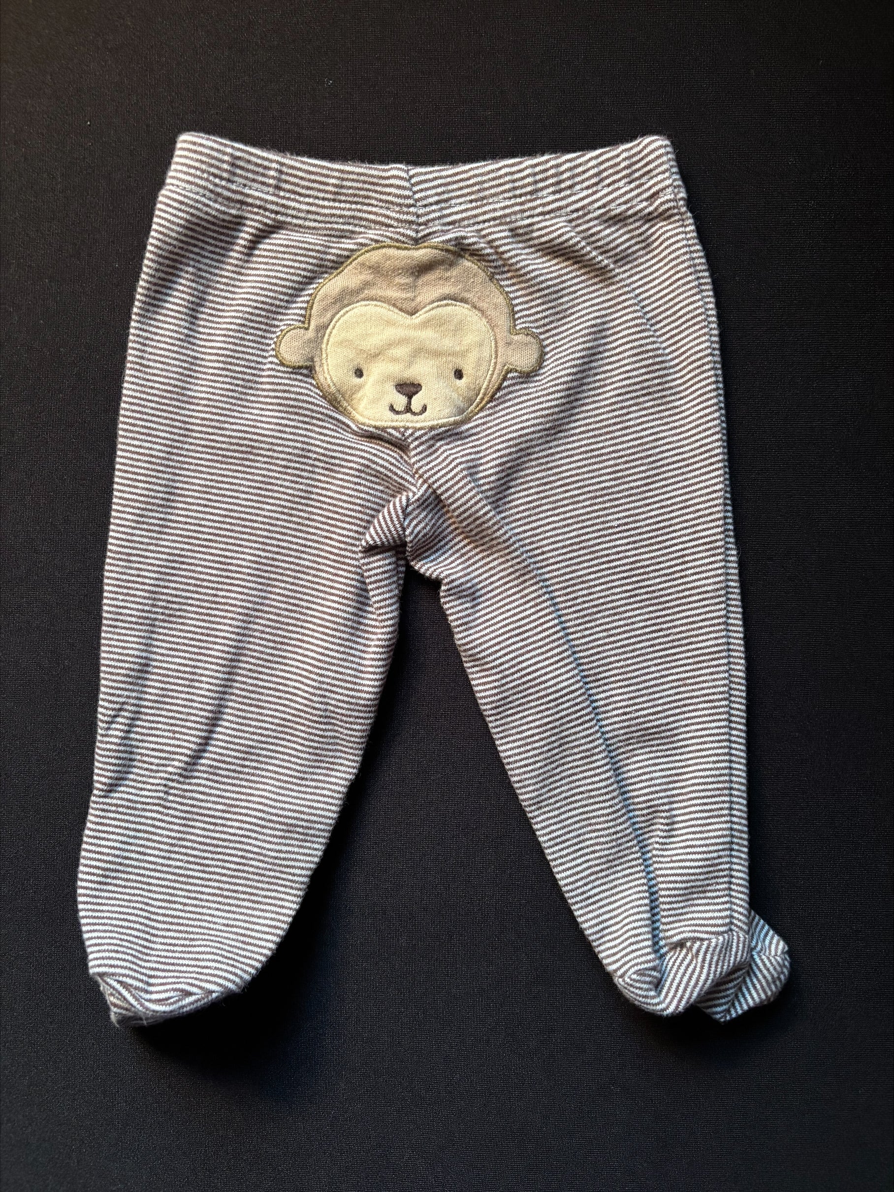 Pantalon avec pied, Nouveau-né CHILD OF MINE (blanc lignée brun) (2363)