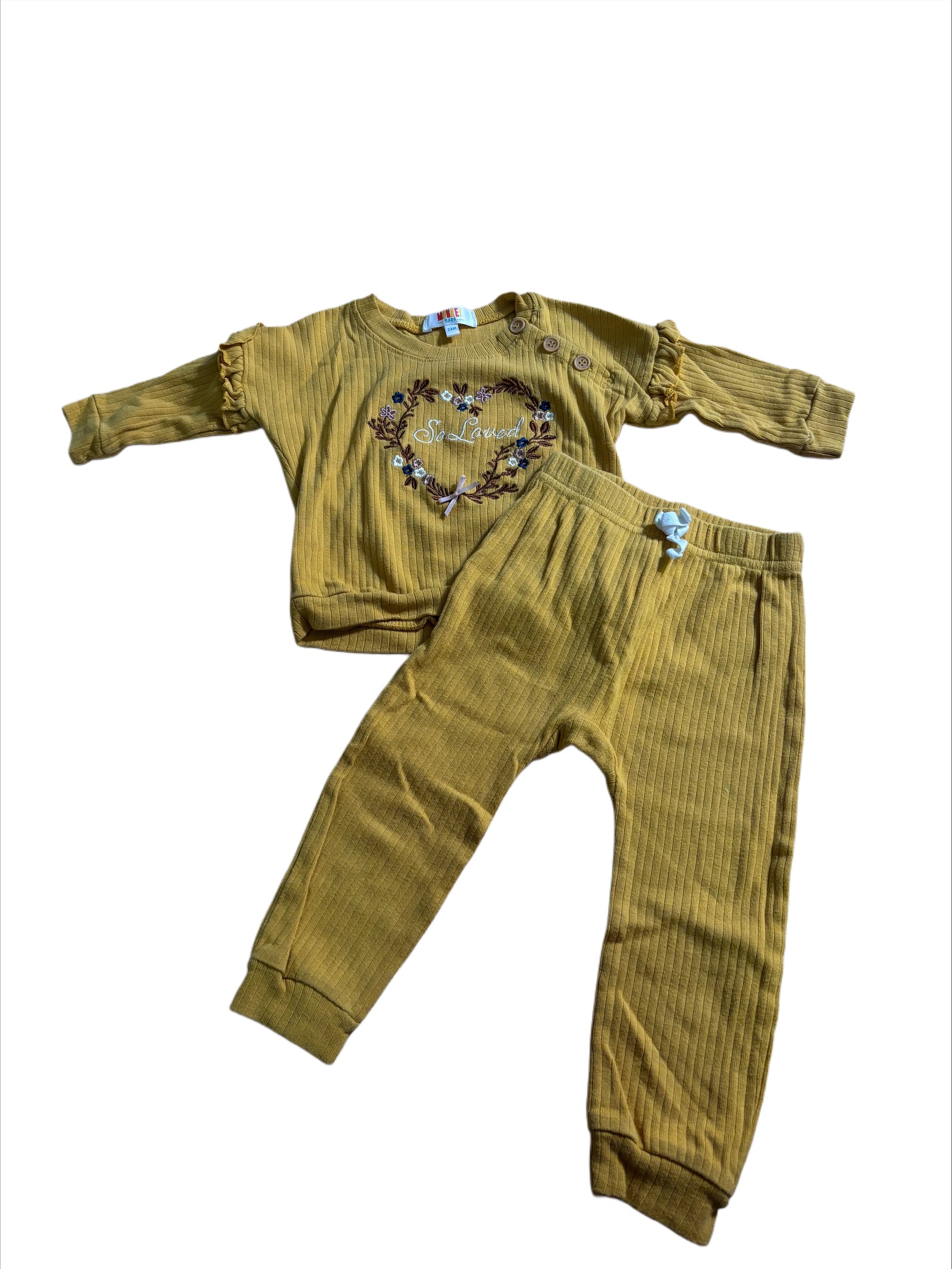 Ensemble deux pièce 24 mois MONKEY (jaune)