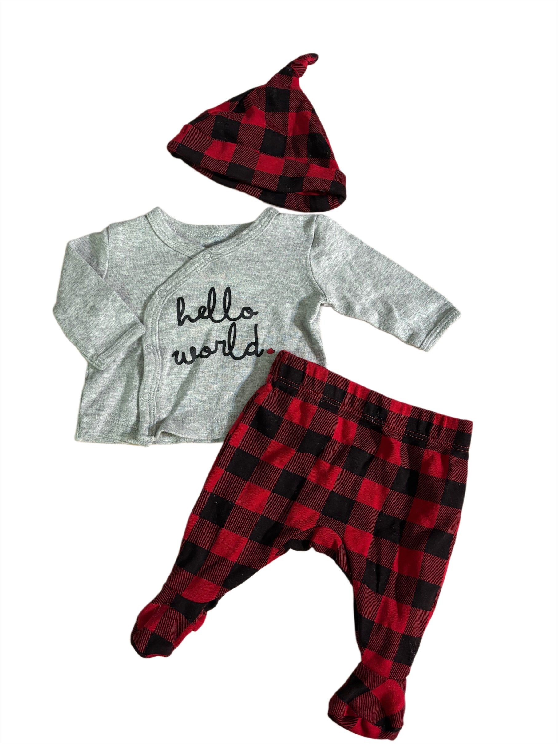 Ensemble 3 pièce Nouveau-né CANADIANA